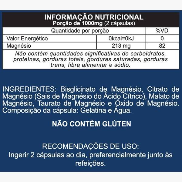 5 MAGNÉSIOS QUELATO MALATO TAURATO CITRATO ÓXIDO 60 CÁPSULAS - DUOM